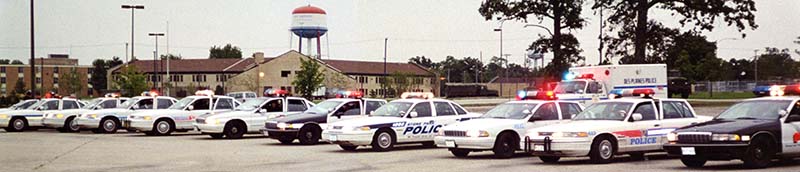 Squad cars from Northern Illinois Police Alarm System member agencies.